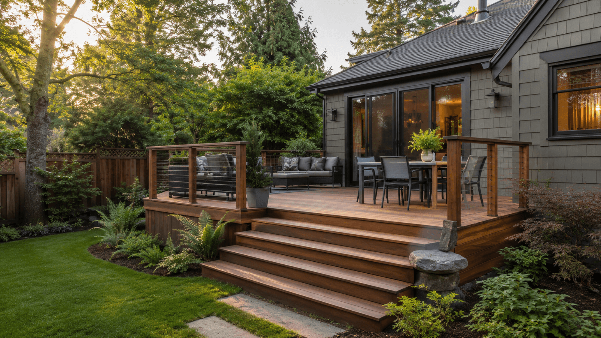 Custom deck and outdoor living space