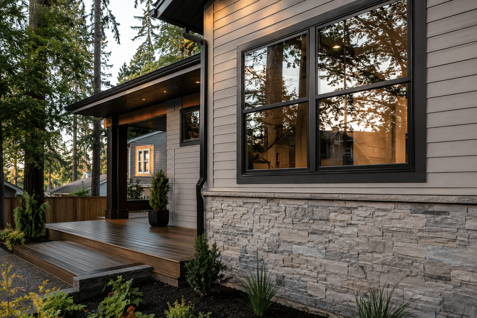 Cedar & Stone exterior remodeling project on a Portland home