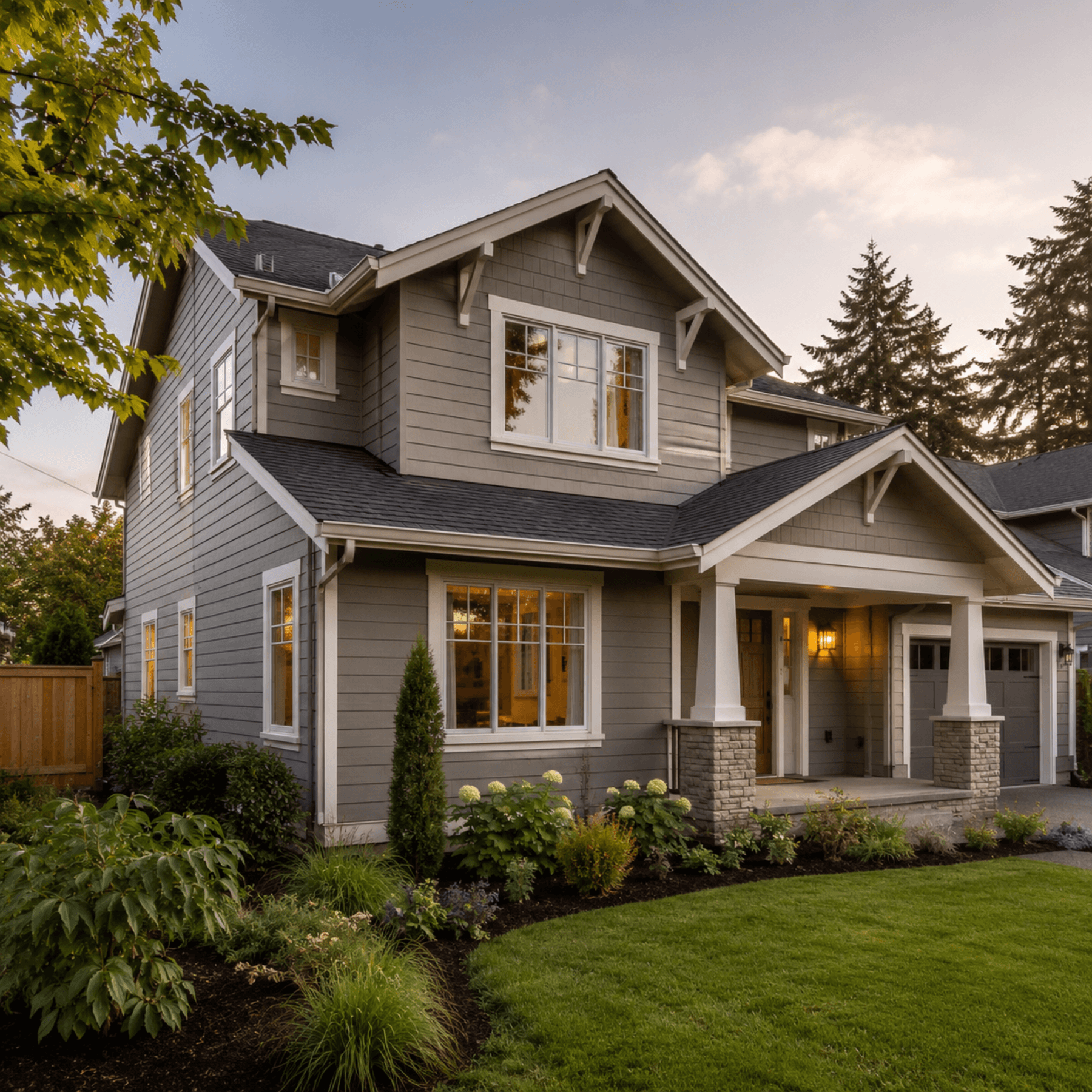 Fiber cement siding replacement on a Portland craftsman home