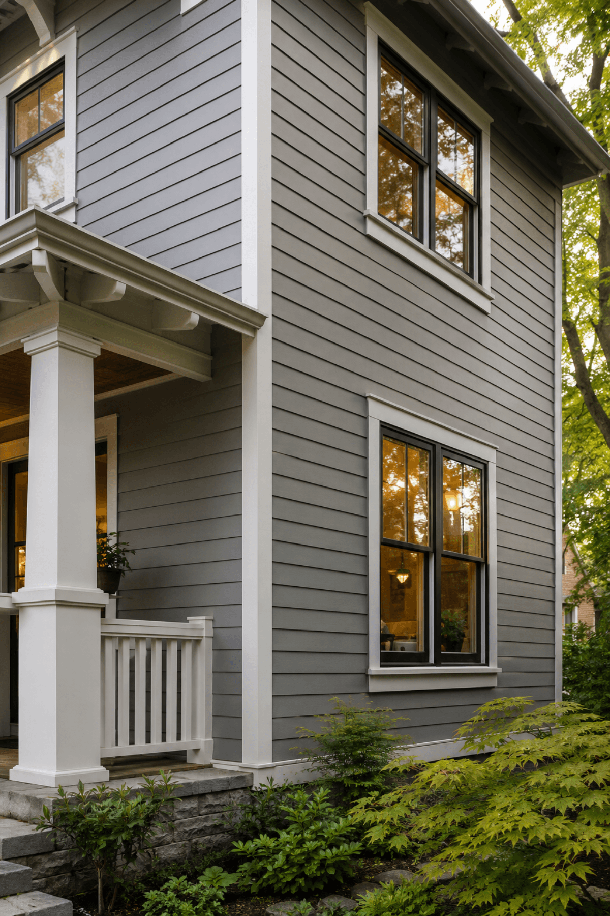 New siding and trim detail on a Portland home exterior
